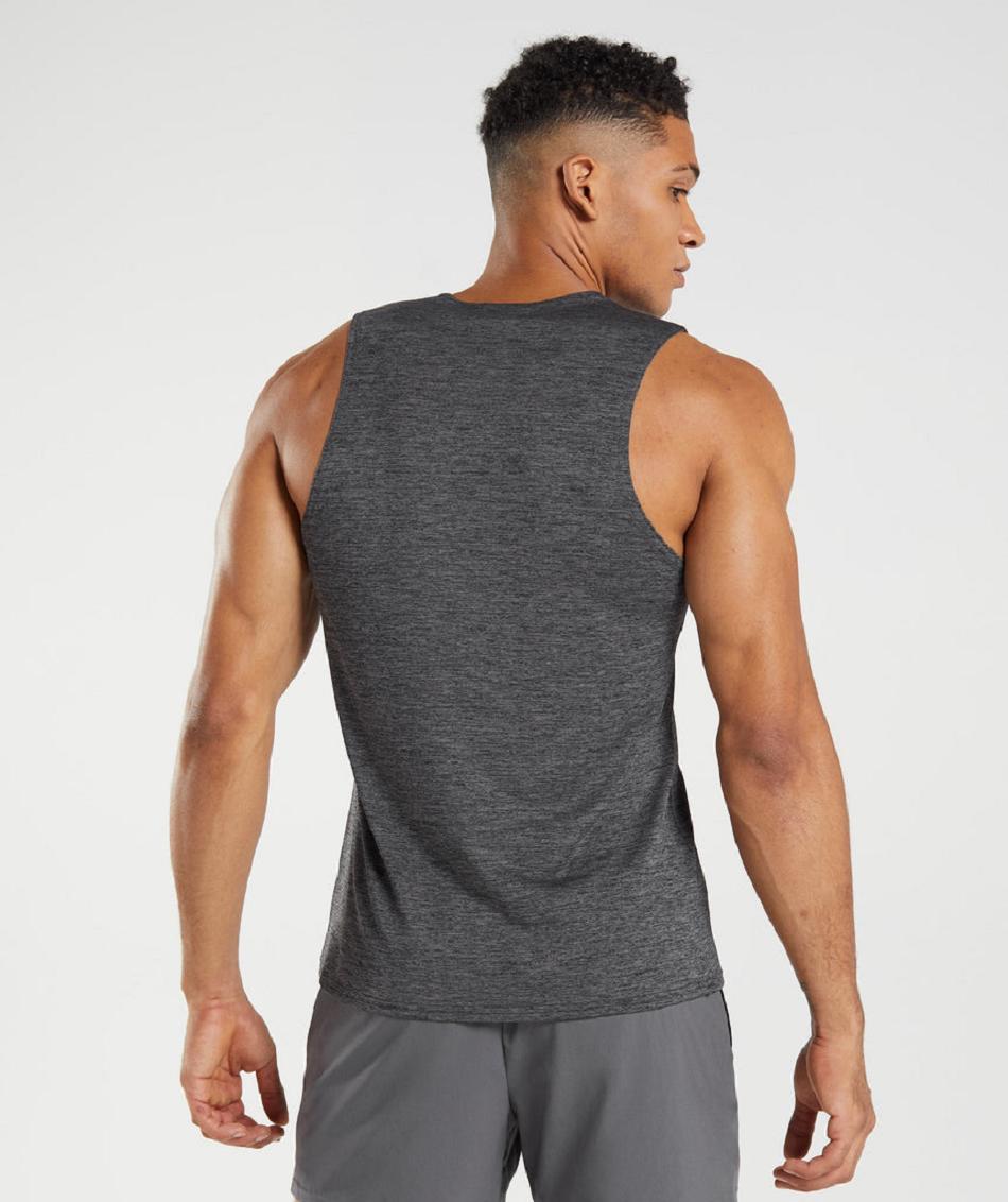 Camiseta Tirantes Gymshark Arrival Slim Marl Hombre Negras Gris | CO 3149CTV